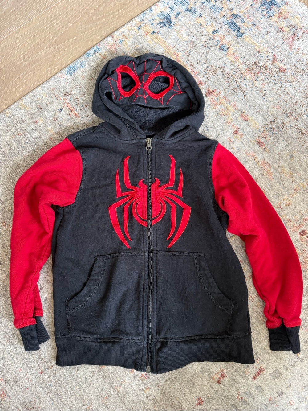 Hanna Andersson Marvel Spider-Man Mask Zip Hoodie Size 8 130